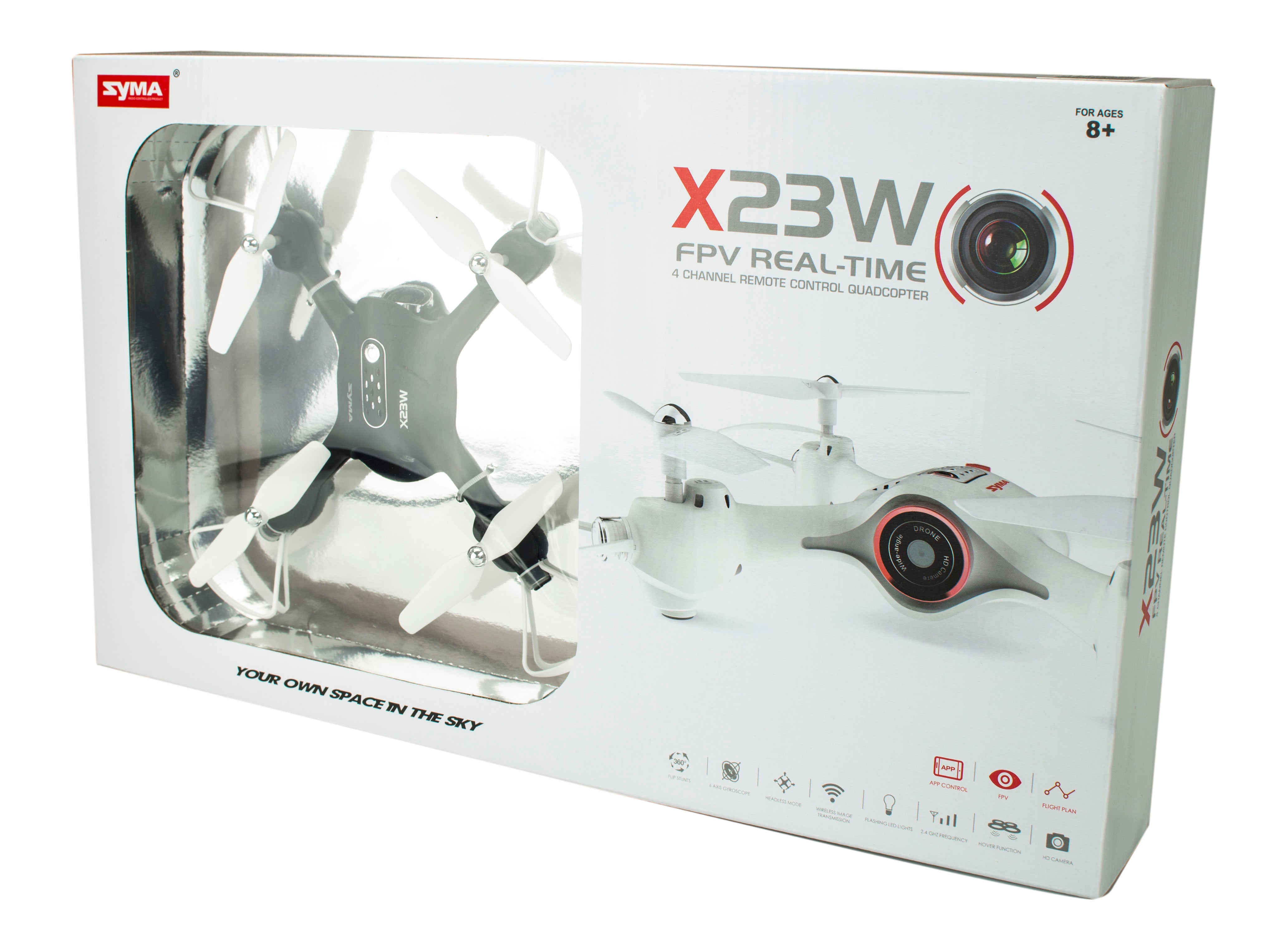 "Syma X23W" 2.4GHz 4CH FPV Wi-Fi RC dronas juodas