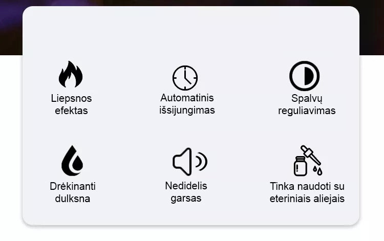 Aromatinis difuzorius/ oro drėkintuvas 3in1 - 2023 naujovė-Vulkanas su liepsnos efektu + 3 eteriniai aliejai