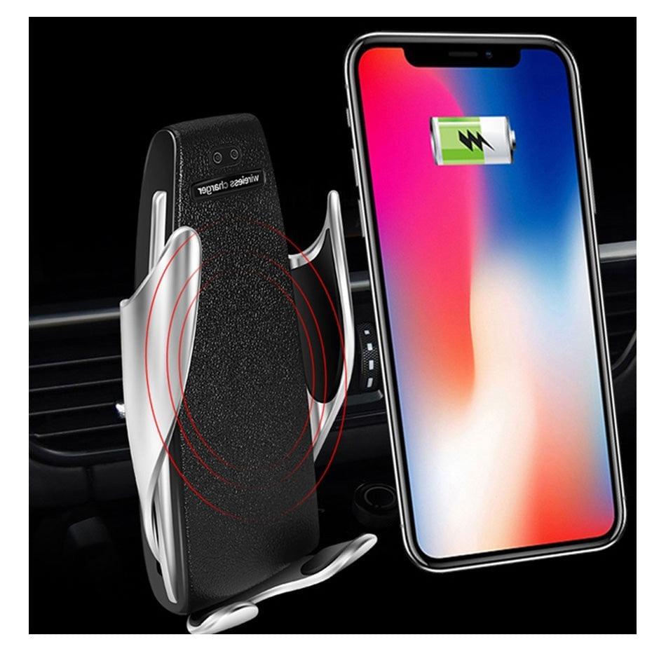 Belaidis automatinis automobilinis telefono laikiklis ir įkroviklis - modernus patogumas