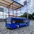 Nuotoliniu būdu valdomas RC autobusas su durimis mėlynos spalvos