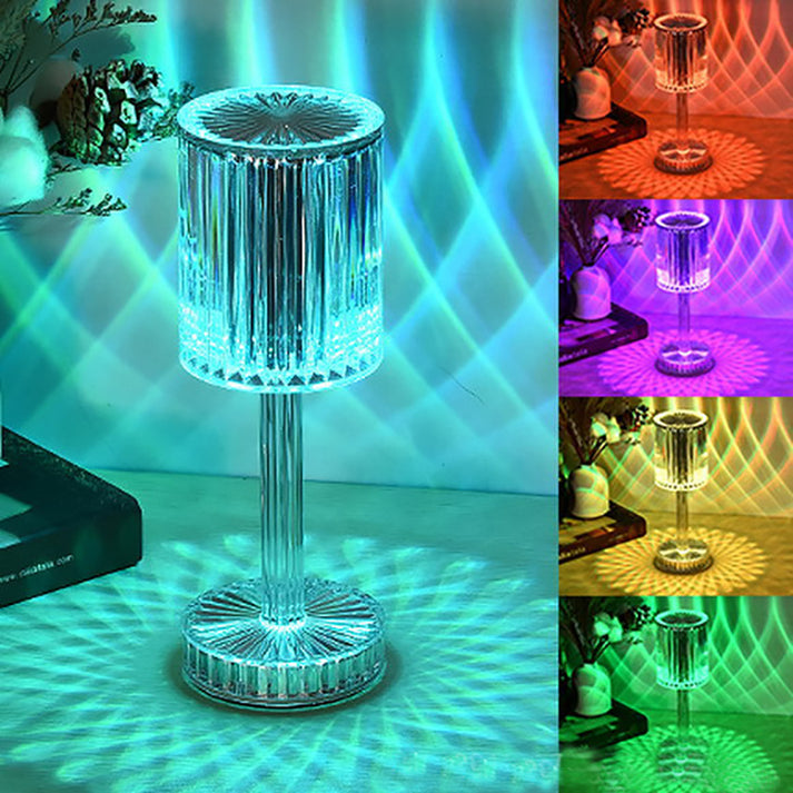 Krištolo deimantinė RGB LED lempa + nuotolinio valdymo pultas