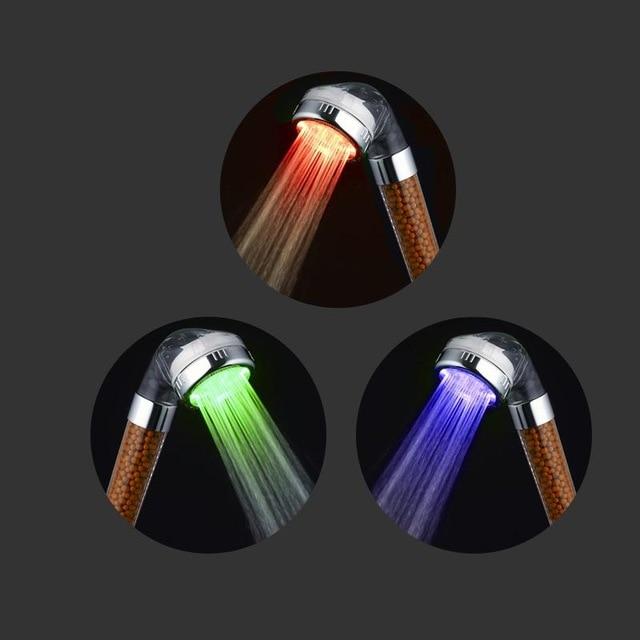 Išmanioji 3/7spalvų LED dušo galvutė su mineralais ir anijonų akmenukais sukurs tikrą SPA namuose!